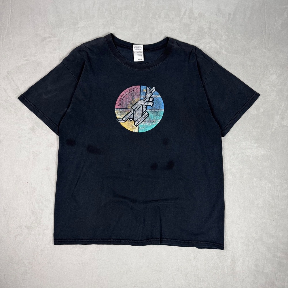 Y2K Mens Aussie Floyd The Australian Pink Floyd Show Band‎ T-Shirt Black Large